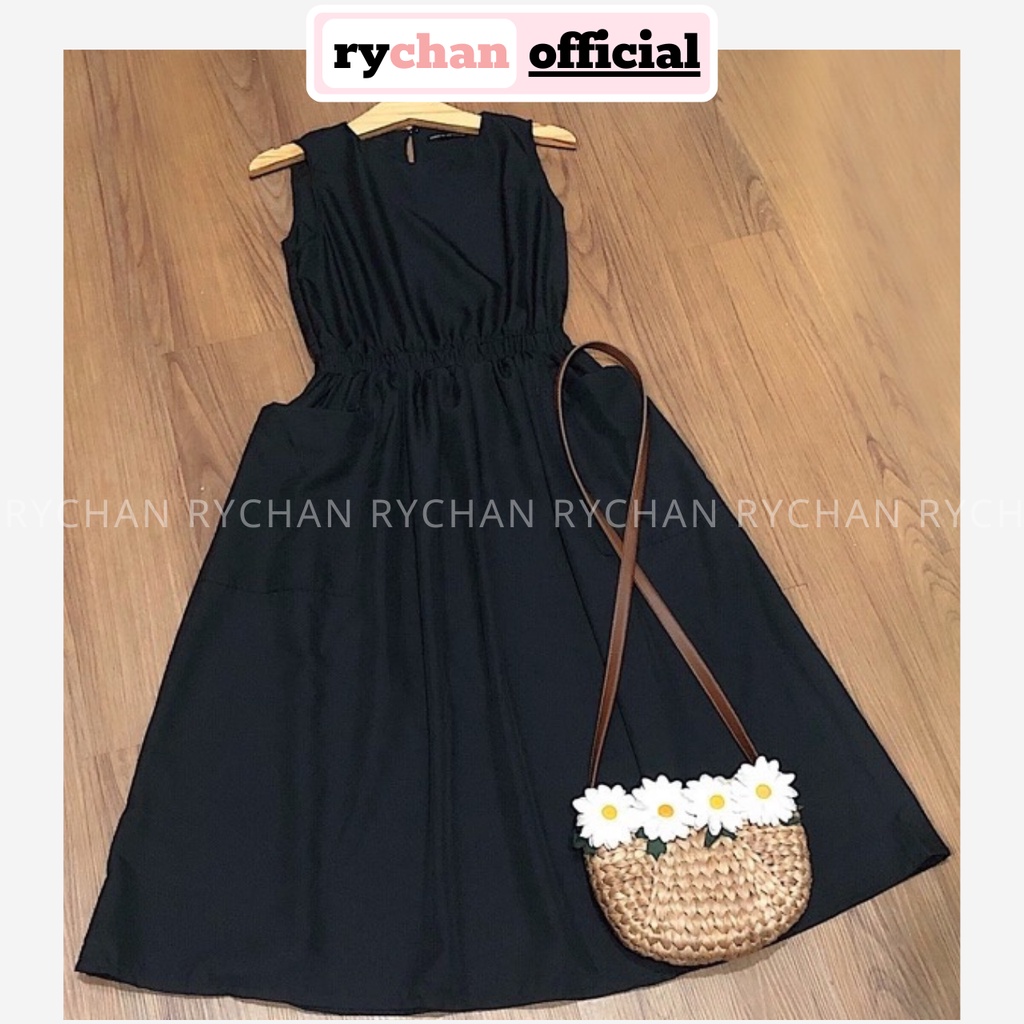 [ẢNH THẬT CUỐI] DX212 - Đầm Xòe Đi Dạo Biển Sát Nách Nhún Eo 2 Màu