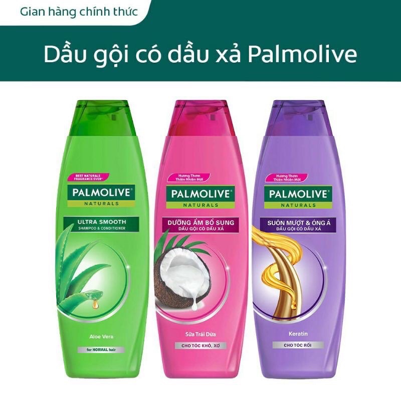 Bộ 3 Dầu gội có dầu xả Palmolive Dưỡng Ẩm bổ sung từ sữa dừa 180ml♥️