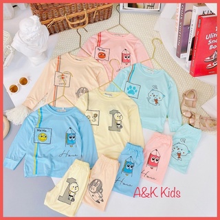 Bộ thun lạnh dài tay minky mon có size đại cho bé trai bé gái,đồ bộ dài tay