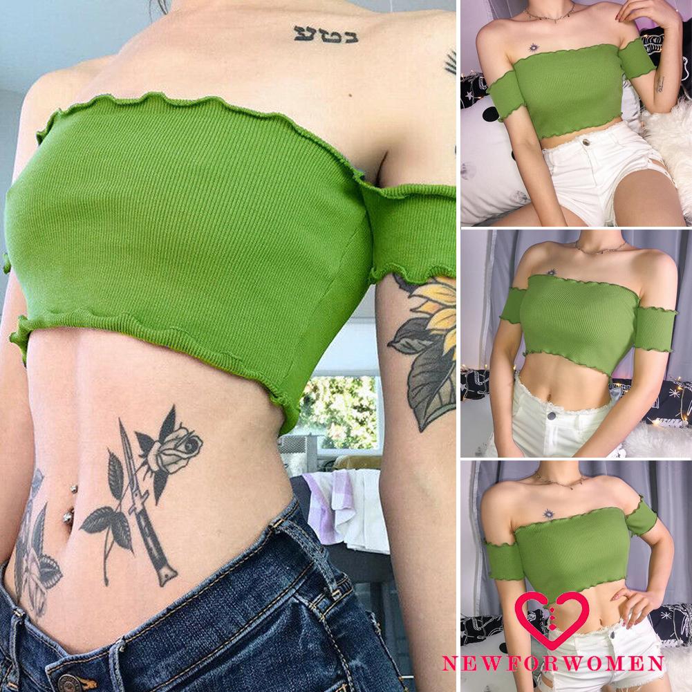 Áo Croptop Hai Dây Màu Xanh Lá Cây Gợi Cảm