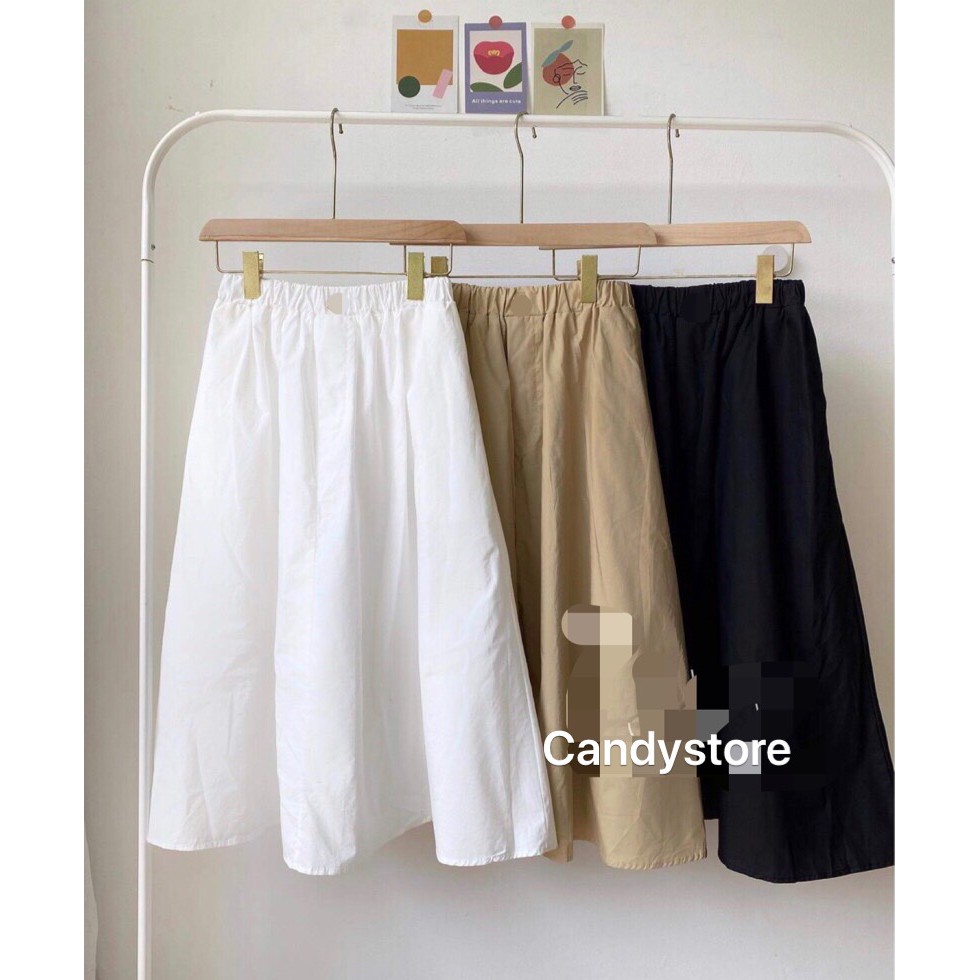Chân váy 🦋 xòe khaki váy trắng và đen và nâu dáng dài chất thô mix kèm áo len gile  khoác áo thun hay cadigant áo kiểu | BigBuy360 - bigbuy360.vn