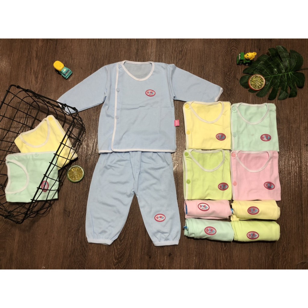 Bộ quần áo sơ sinh dài tay Baby Born cotton cho bé trai bé gái VuBaby