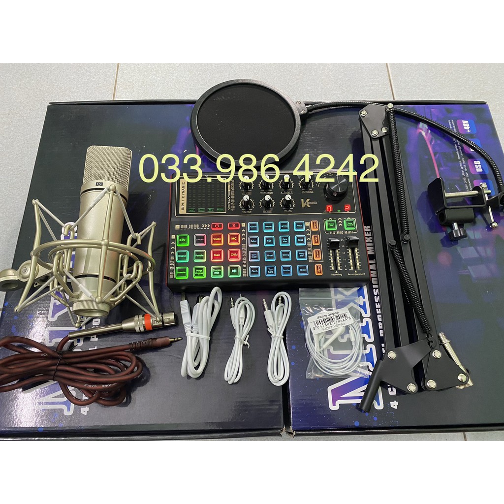 Trọn Bộ Sound Card Thu Âm K300 Mic AQTA U87 ⚡FREESHIP⚡ Livestream , Karaoke , Thu Âm Với Âm Thanh Cực Kì Chất Lượng
