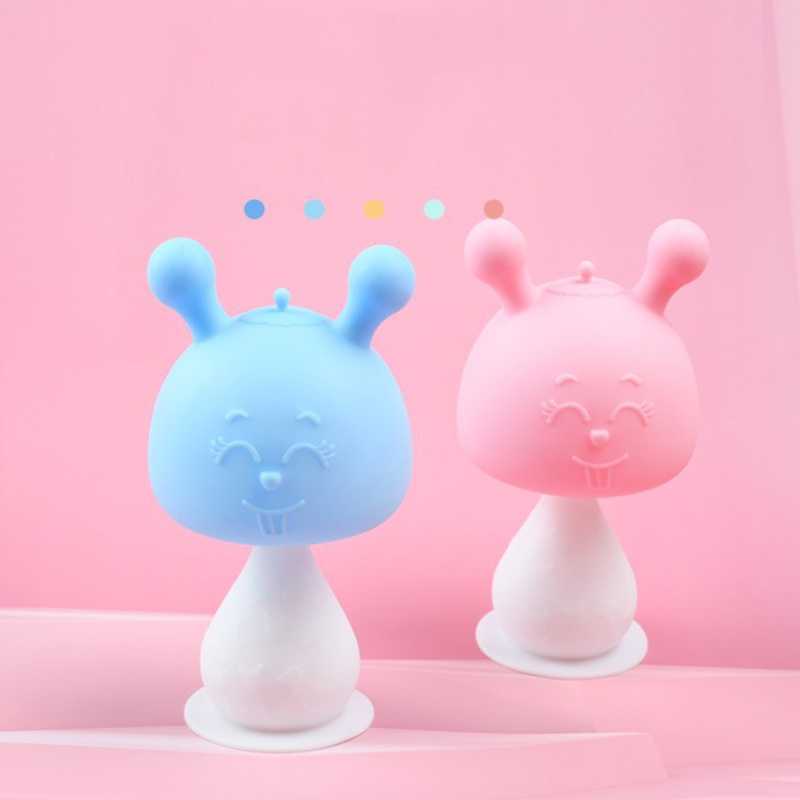 Đồ Chơi Gặm Nướu Bằng Hạt Silicon Không BPA Hình Thỏ Hoạt Hình Giảm Đau Cho Bé Sơ Sinh