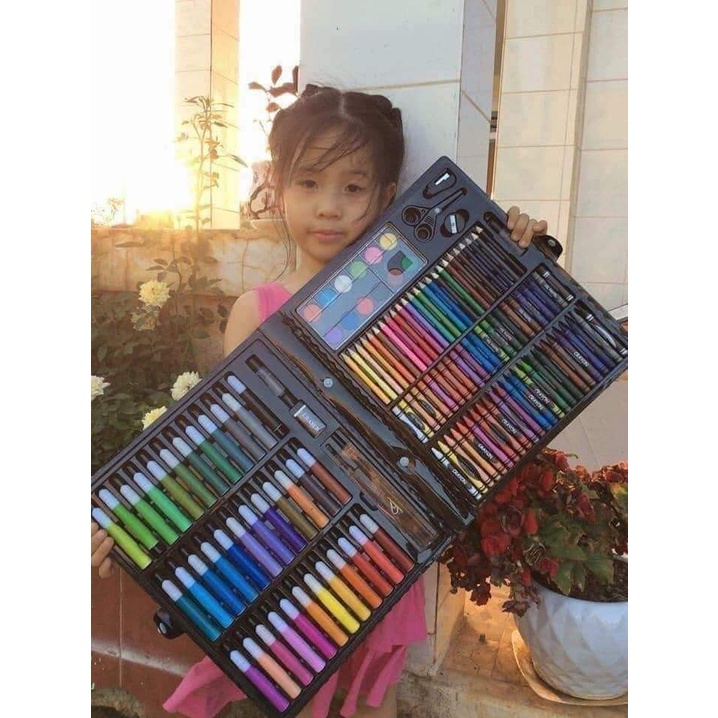 Hộp Bút Màu 150 Chi Tiết Cho Bé, Bộ Màu Vẽ Đa Năng 150 Món tha hồ vui chơi thỏa thích