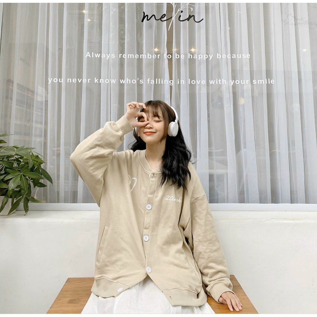 [Ảnh Thật] Áo Khoác Nỉ Unisex Form Rộng Cardigan 20INCH Ulzzang AK75 Kho Sỉ TD