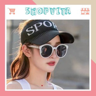 Kính Mát Nữ Shopvita Kính Gọng Tròn Màu Trắng Chất Liệu Nhựa Cao Cấp Siêu Bền Chống Xước- VT31