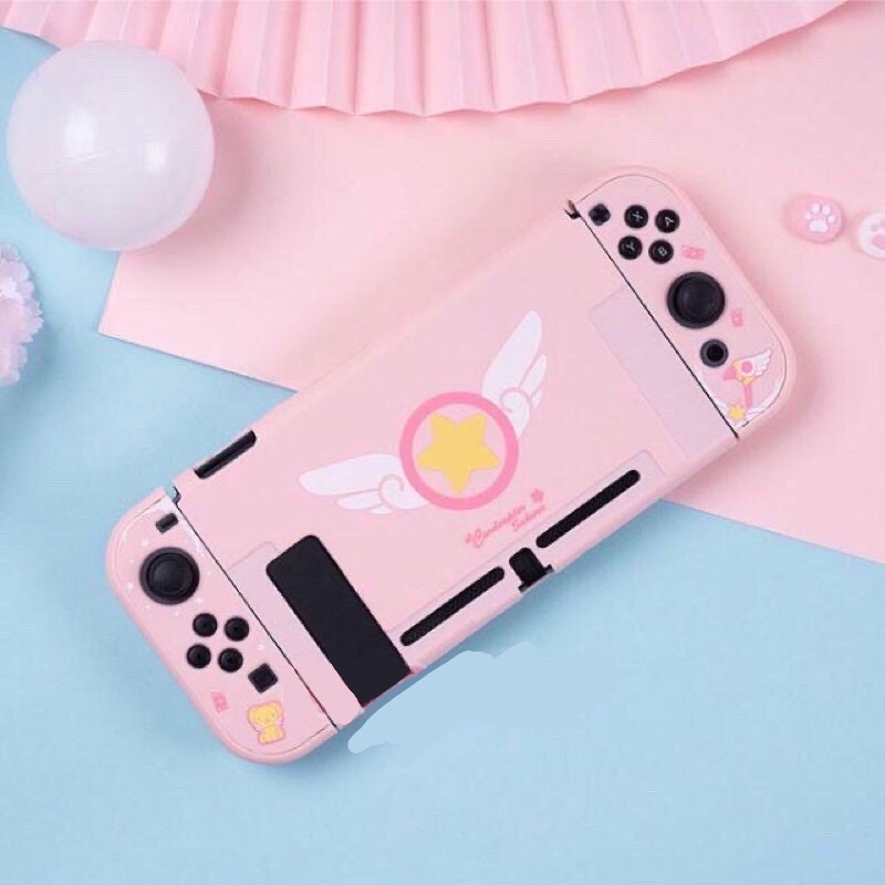 Bộ ốp lưng + case Joy-Con + cường lực có viền cao cấp chủ đề Cardcaptor Sakura cho Nintendo Switch