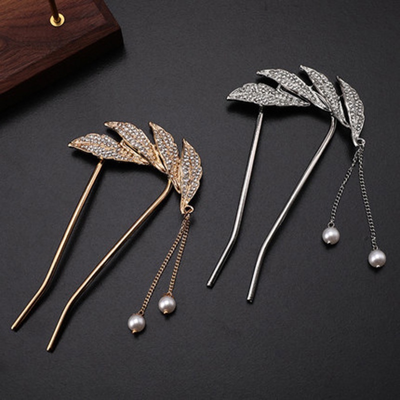 (MớI) Trâm CàI TóC HìNh Lông Vũ ĐíNh Đá Xinh XắN