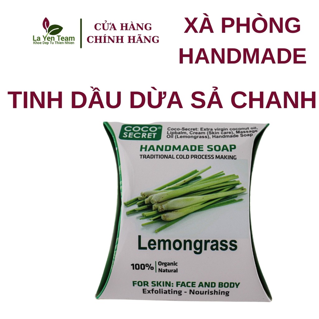 Xà Phòng Tinh Dầu Dừa Hand-Made  Coco-Secret Dưỡng ẩm và tẩy tế bào chết cho da 110g