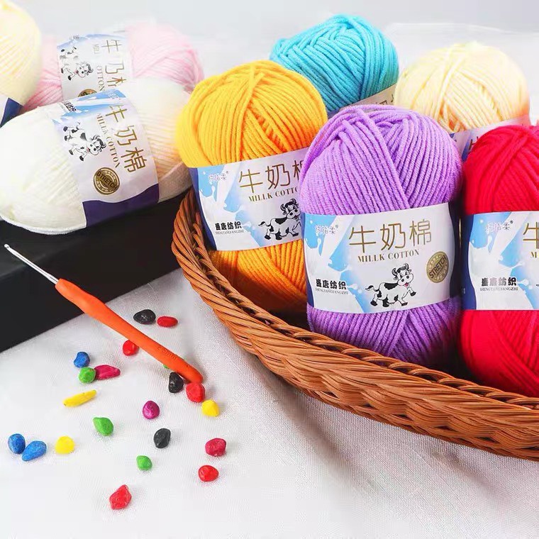 Len Milk Bò/Milk Cotton - Cuộn 50gr (Mã 01-50)