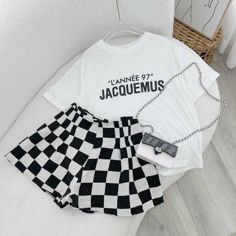 SET PULL TRẮNG CHỮ + SHORT Ô