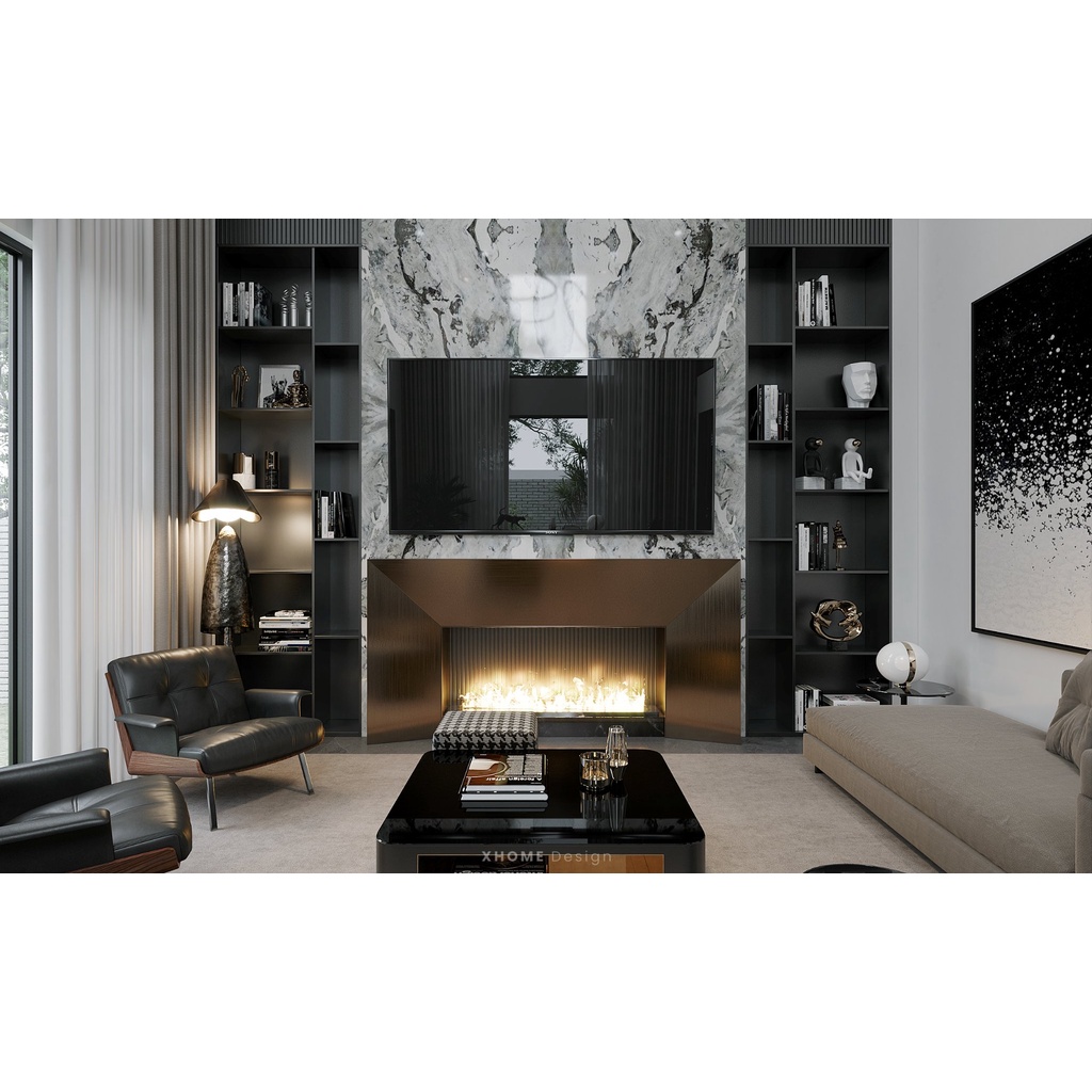 Lò sưởi trang trí 3D 800mm và 1000mm Hudo