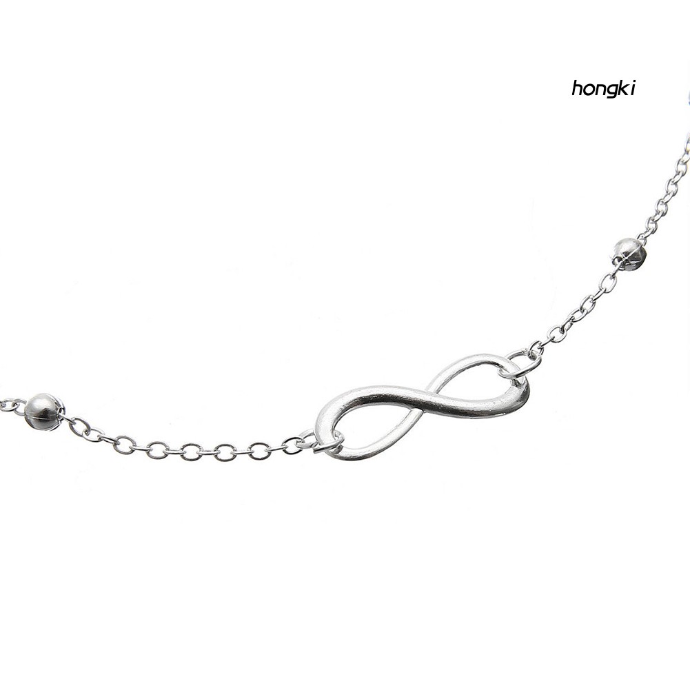 INFINITY Lắc Chân Hai Lớp Đính Hạt Thời Trang Dành Cho Nữ