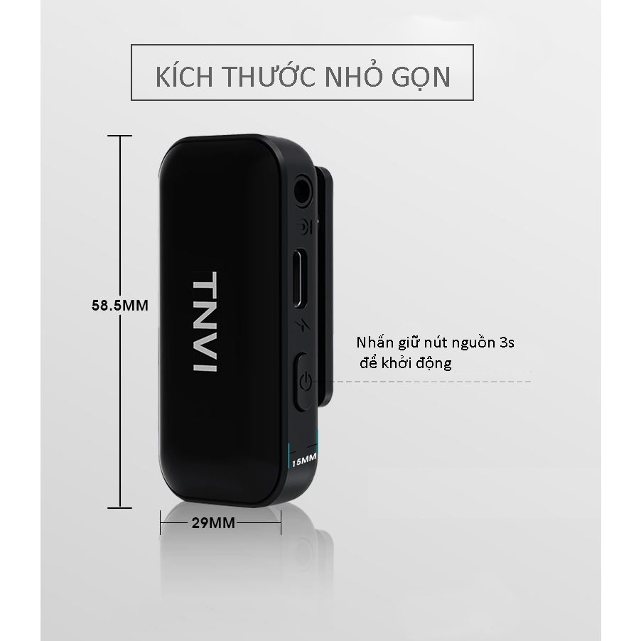 [Mã 154ELSALE2 giảm 7% đơn 300K] Micro thu âm cài áo không dây TNVI V3