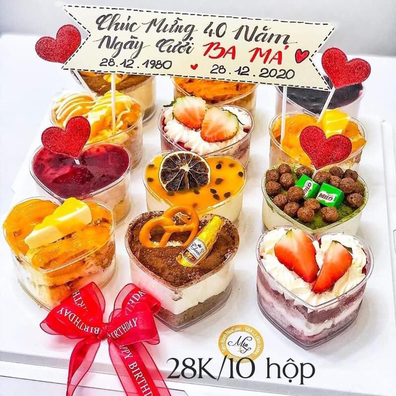 BỘ 10 CỐC HÌNH TRÁI TIM ĐỰNG BÁNH KEM,BÁNH RAU CÂU