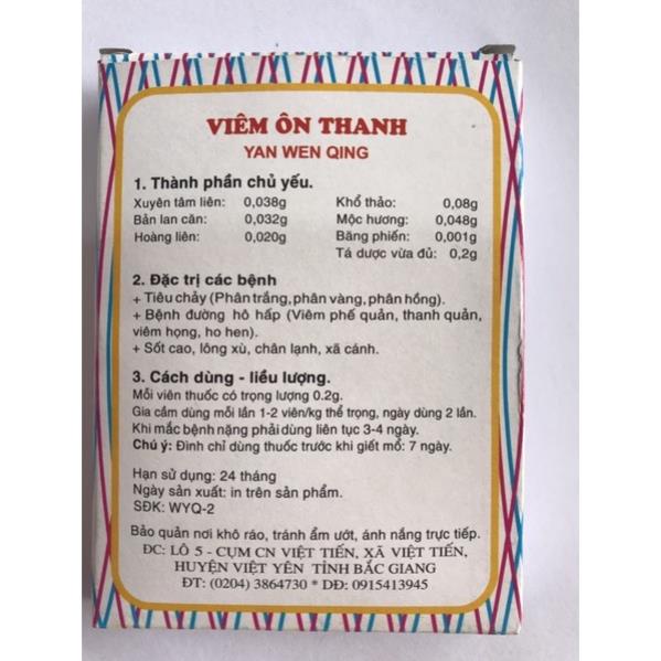 Viêm ôn thanh vỉ  24 viên