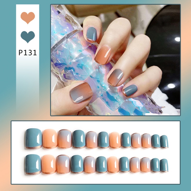 [Hàng mới về] Móng giả dài nhiều màu thời trang có thể đeo tiện dụng cho nữ kèm phụ kiện