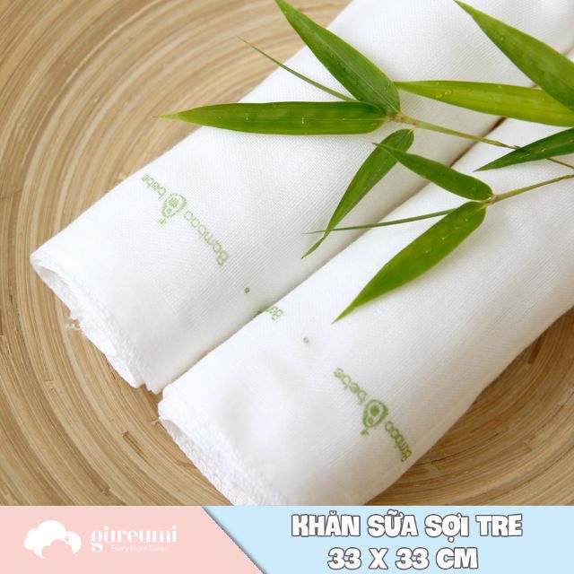 Set 10 khăn sữa sợi tre Bamboo Bebe trắng