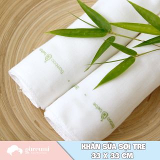 Set 10 khăn sữa sợi tre Hàn Quốc Bamboo Bebe trắng, khăn sữa chính hãng an toàn cho bé