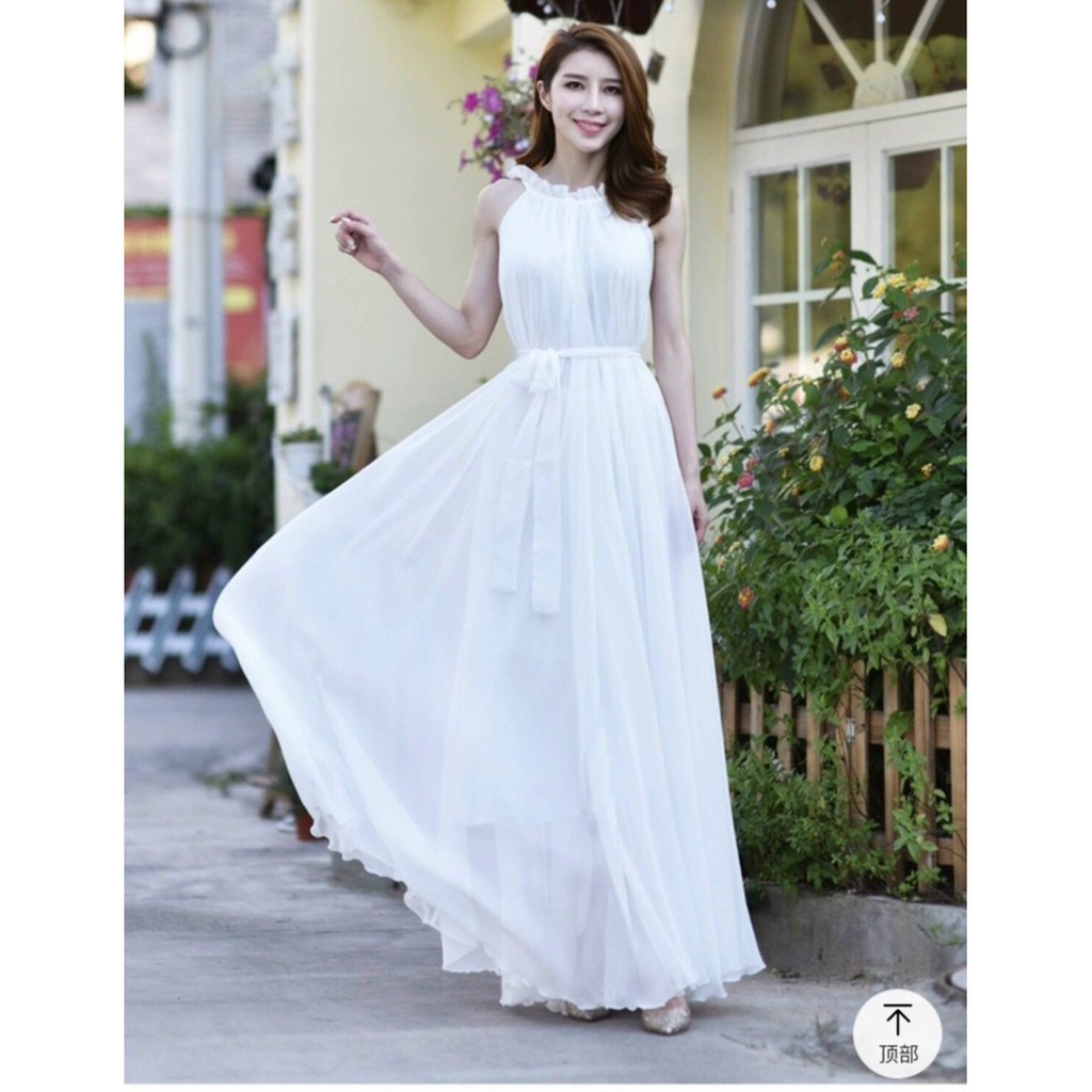 Váy Maxi Đi Biển Suông Dài Cổ Yếm - Đầm Maxi Bầu Du Lịch - Maxi Dress Dạ Hội Siêu Đẹp Siêu Sang