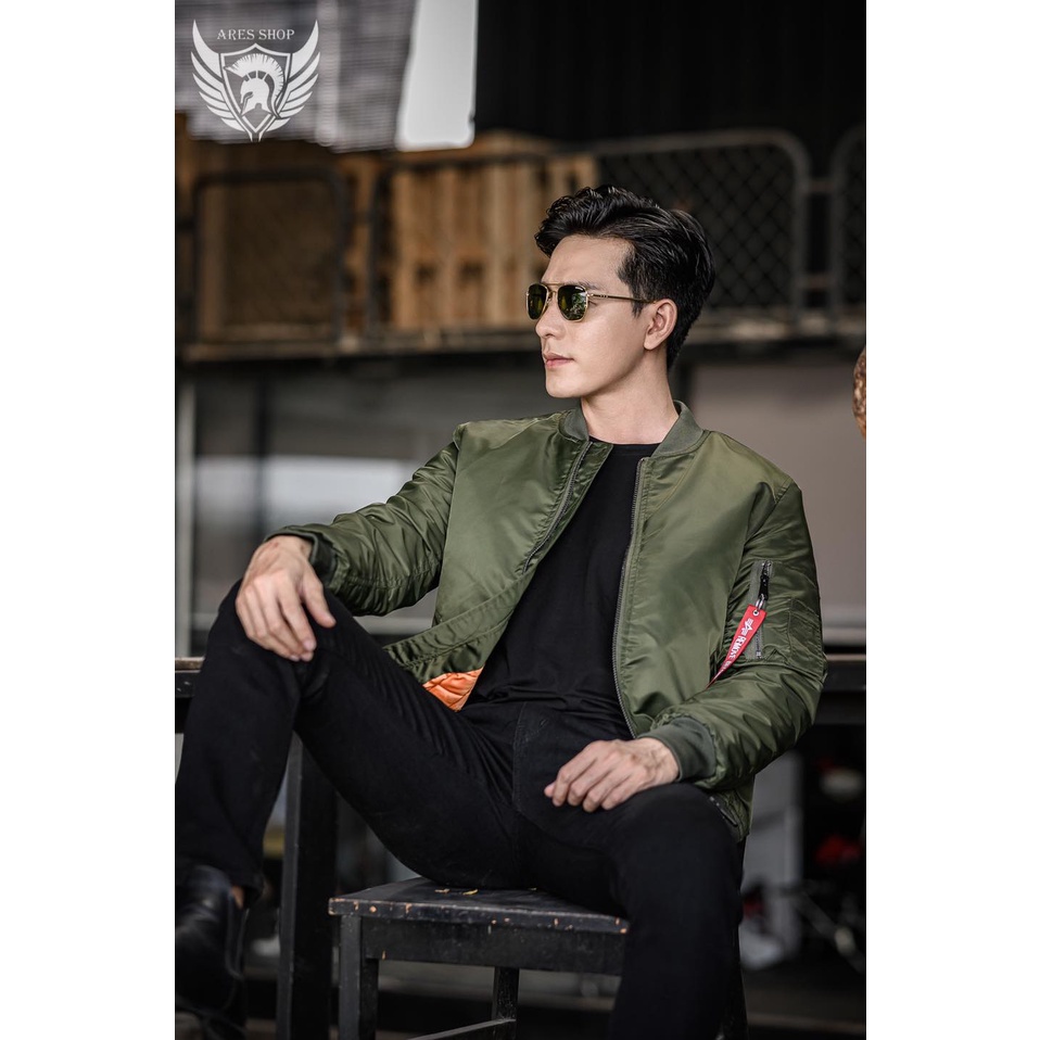 Áo Khoác Bomber basic slimfit chất liệu  vải polyester lụa cao cấp sang trọng- ARES SHOP