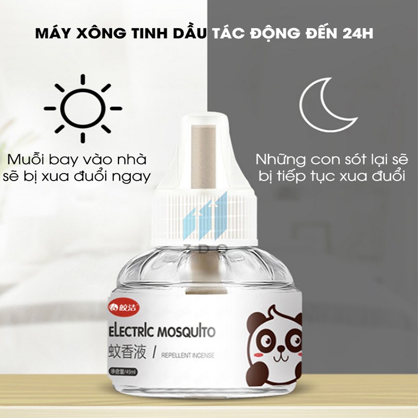 [An toàn cho em bé] Máy xông tinh dầu đuổi muỗi tinh dầu CHIẾT XUẤT HỮU CƠ dung tích 45ml (1 lọ sử dụng đến 300 giờ) 3DO