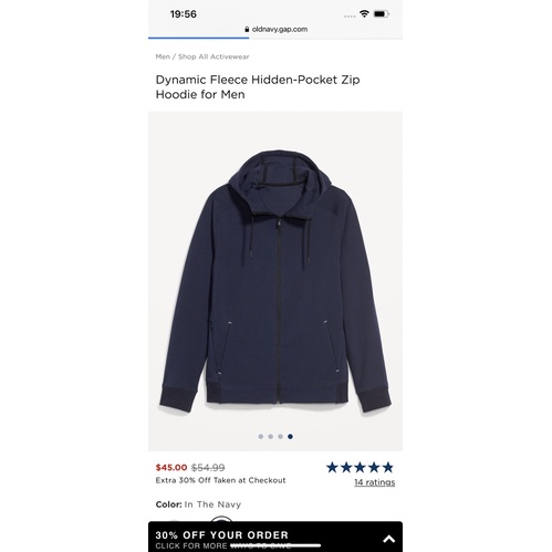 Áo Khoác Hoodie Nam Active Thể Thao ON