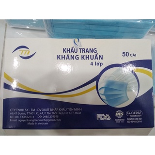 Hộp 50 cái khẩu trang y tế 4 lớp -hàng công ty Tiến Minh