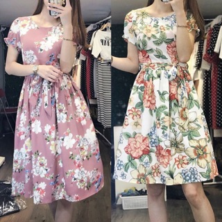 Váy xoè thắt nơ eo