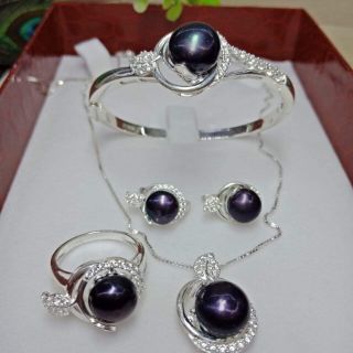 Combo 10 bộ trang sức bạc đính ngọc.