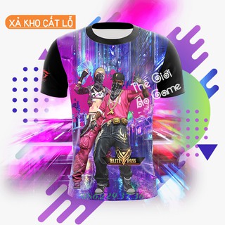 [Xả Kho] Áo Thun Nam Free Fire - Áo FF  3D Màu Đen HipHop TVC Mùa 2