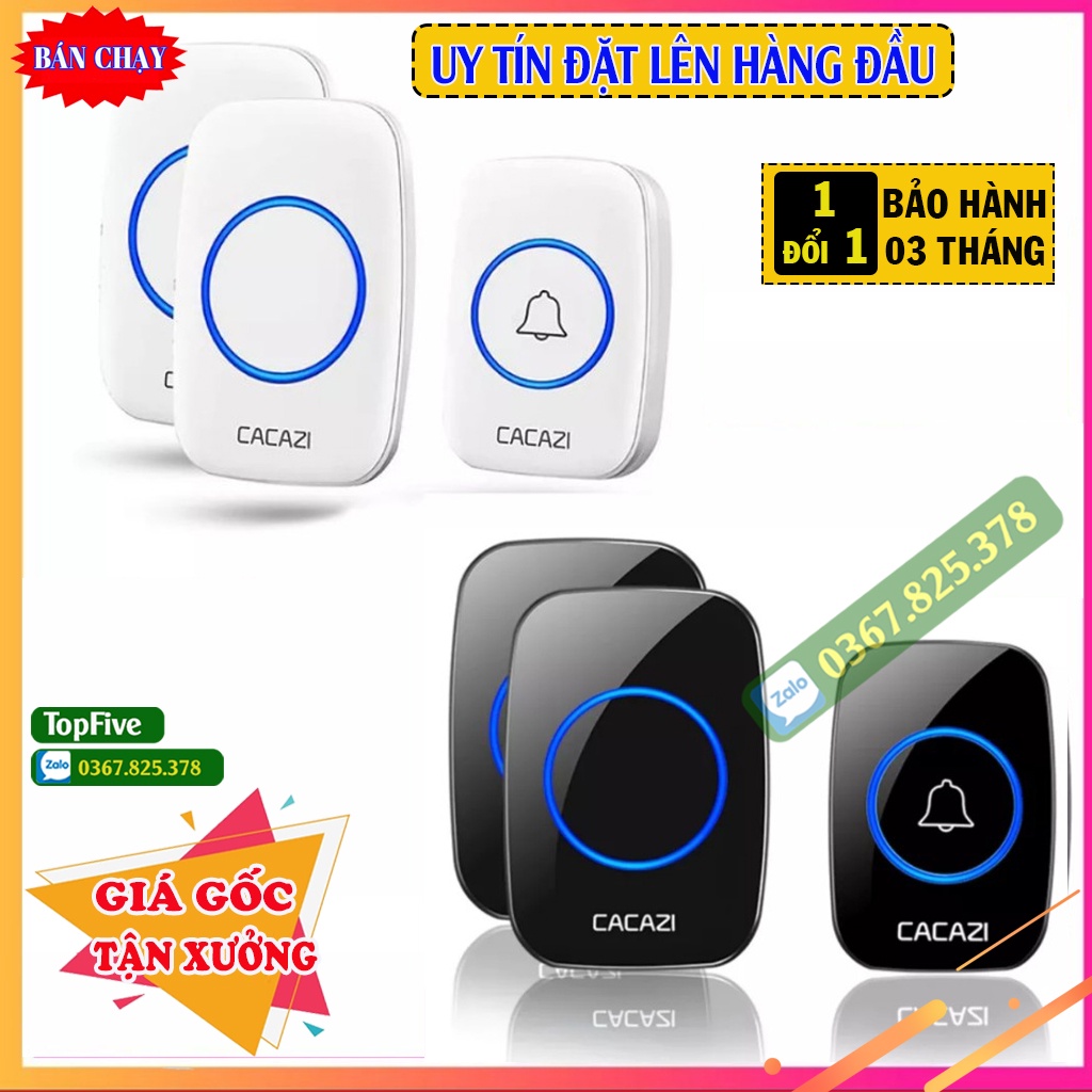 Chuông cửa không dây khoảng cách 100m, chống nước, Sử dụng pin nên không lo cúp điện, cháy nổ, rò rỉ điện