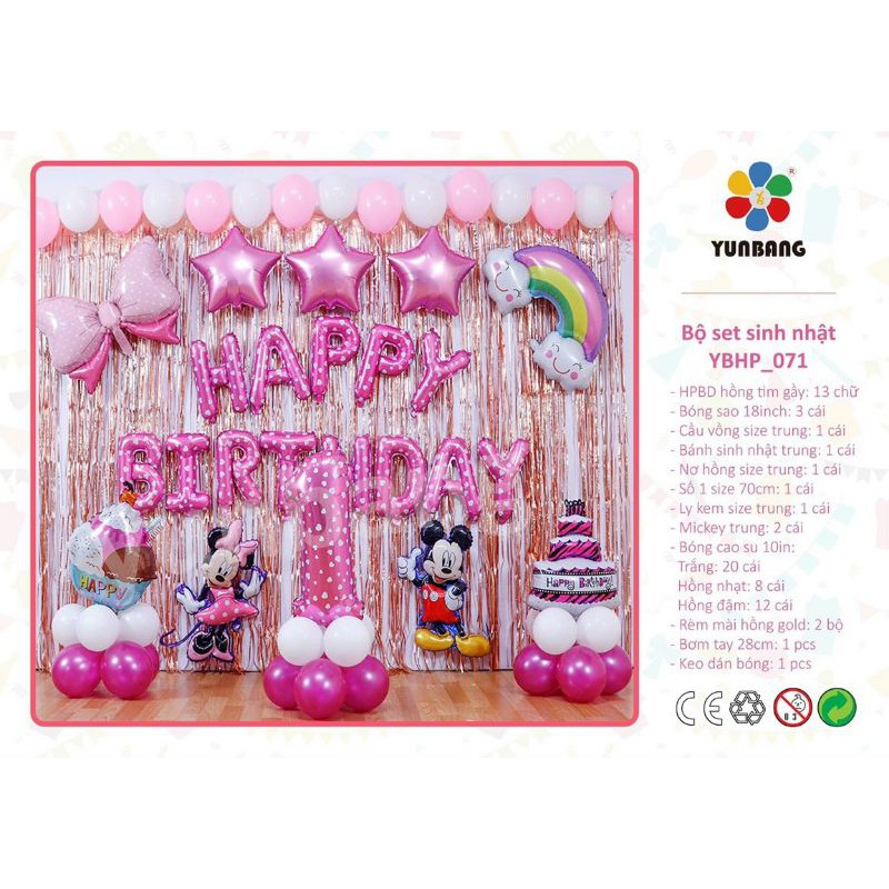 SET BÓNG SINH NHẬT CHUỘT MICKEY THÔI NÔI BÉ