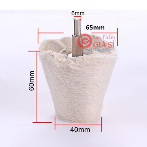 Vải bông đánh bóng hình nón 65mm ❤️freeship❤️