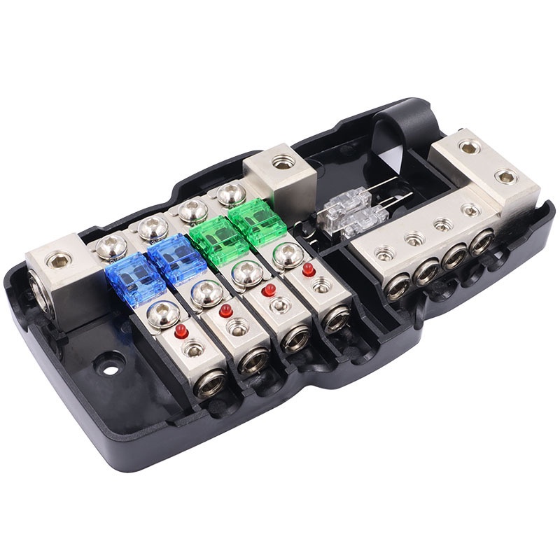 Khối Cầu Chì Phân Phối Âm Thanh 4 Chiều 30A 60A ANL Blade 0 / 4GA Cho Xe Hơi