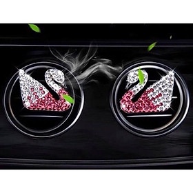 SET 2 thiên nga cài cửa gió xe ô tô kèm tinh dầu thơm cao cấp- Trang trí xe hơi