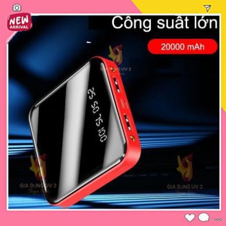 Sạc Dự Phòng Vuông 20.000mAh, sạc dự phòng mini sạc một lần dùng 1 tuần vuông cầm theo sạc nhanh