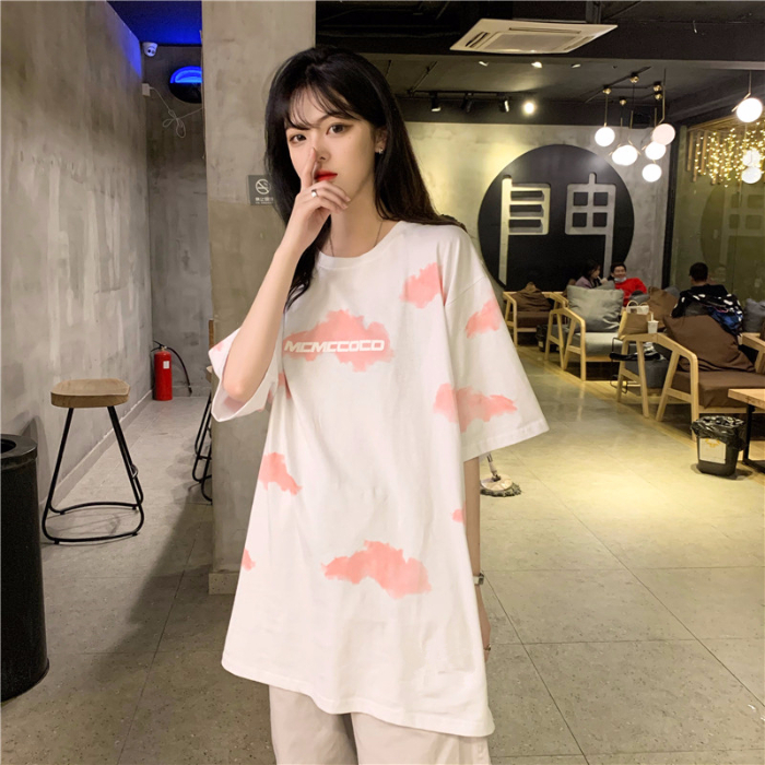 Áo thun tay ngắn dáng rộng thời trang phong cách Hàn Quốc dành cho nữ