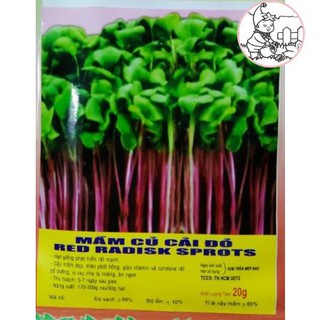 HẠT RAU MẦM CỦ CẢI ĐỎ - GÓI 20 GRAM