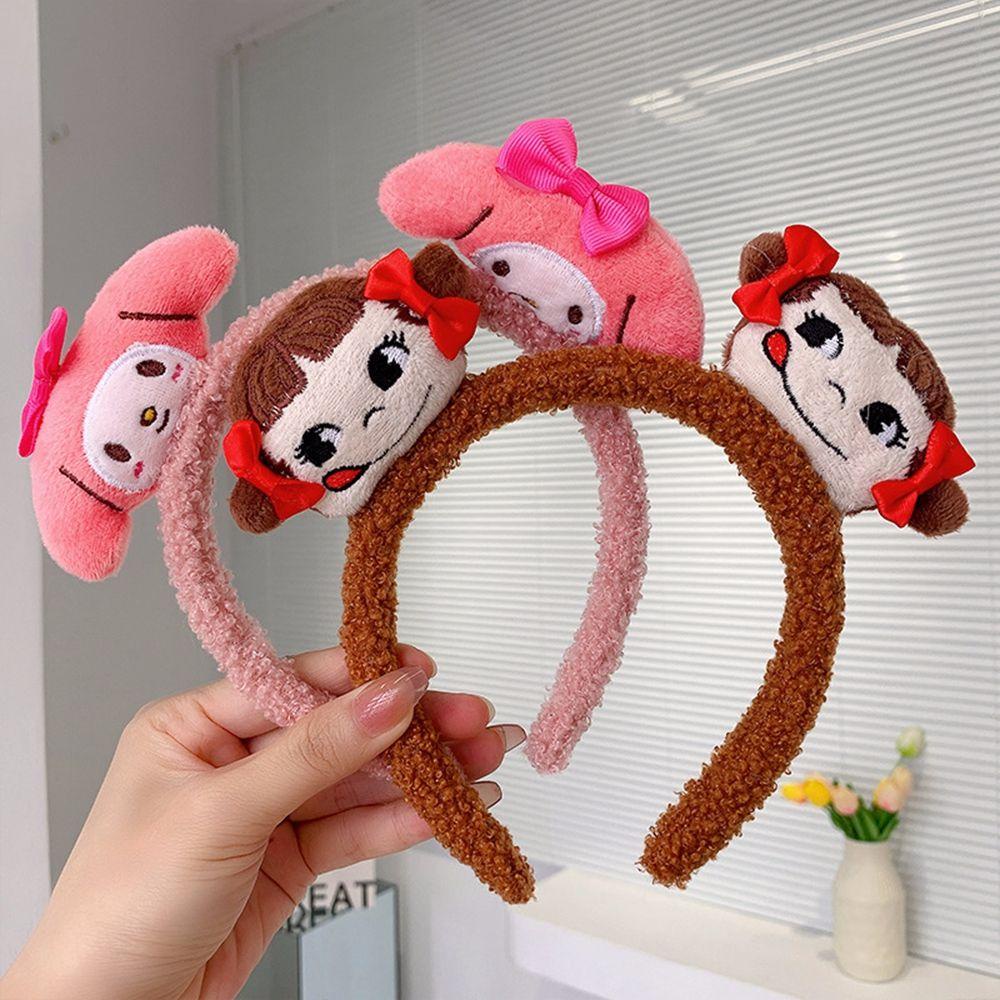 TWINKLE Băng Đô Rửa Mặt Trang Điểm Thiết Kế Búp Bê Hoạt Hình Bằng Vải Lông Dành Cho