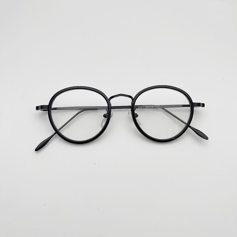Kính không độ,gọng kính kim loại tròn ES 9063 - Jolie Eyewear chống ánh sáng xanh, UV400
