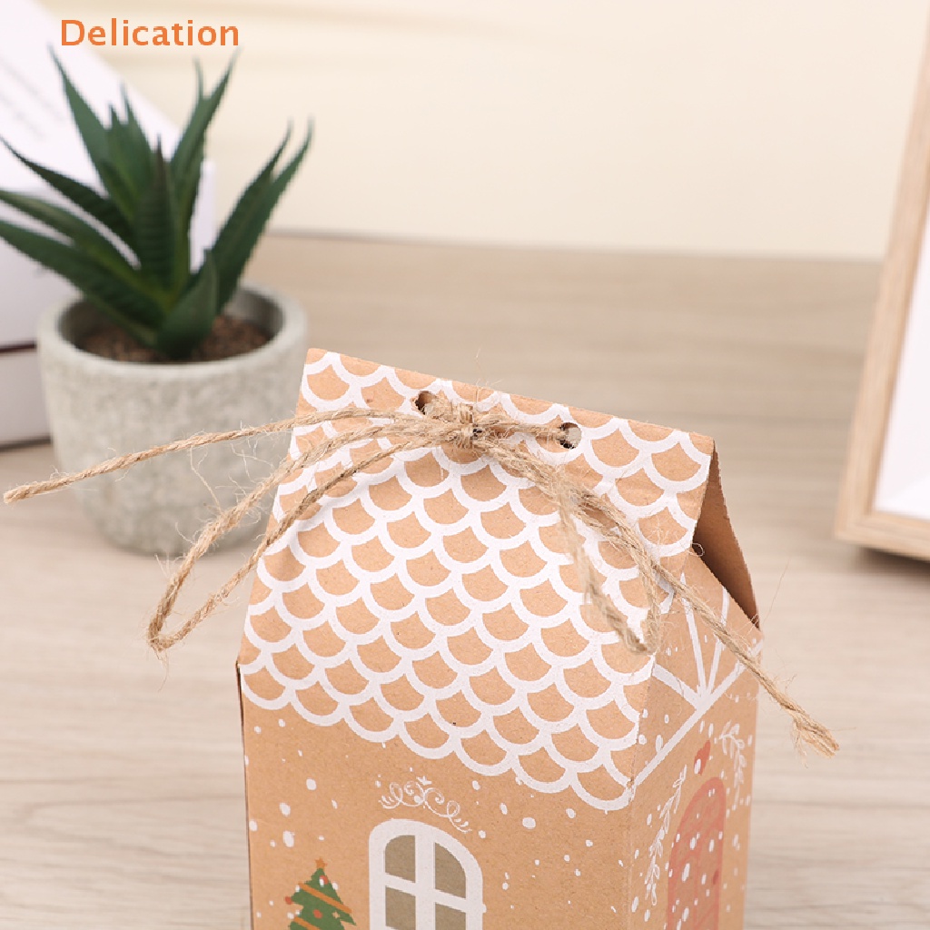 Set 5 Hộp Đựng Kẹo Hình Ngôi Nhà Giáng Sinh DIY