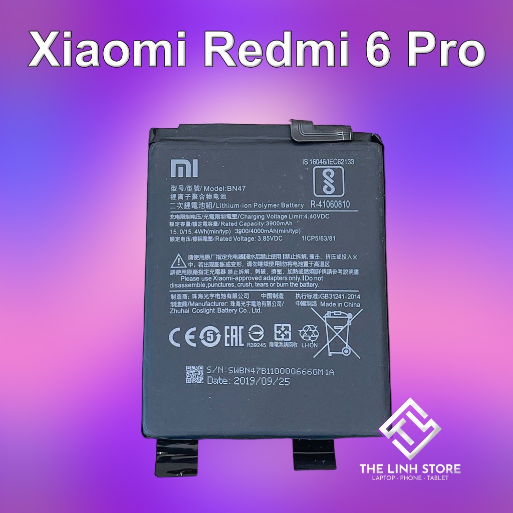 Pin Xiaomi Redmi 6 pro (Mi A2 Lite) mã BN47 - 3900mAh