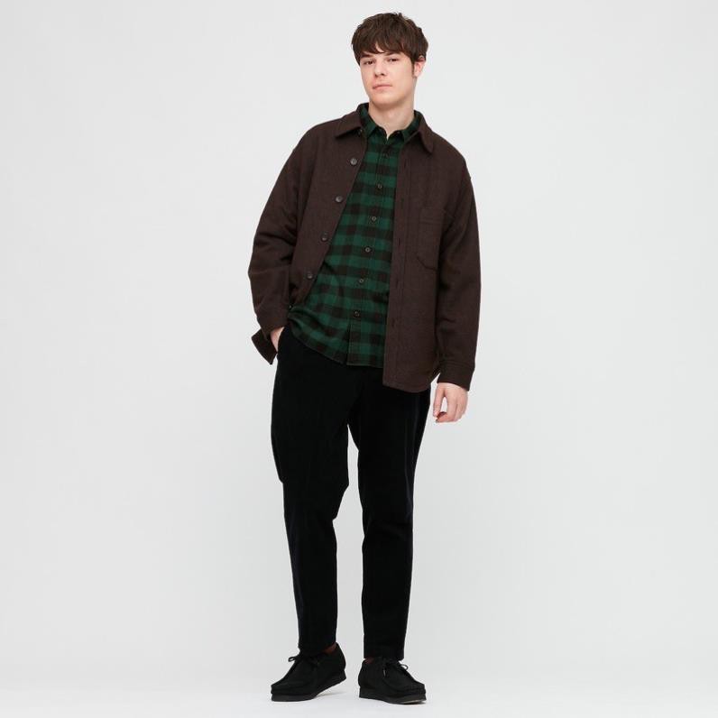 Áo sơ mi nam dài tay kẻ caro dòng flannel của Uniqlo *