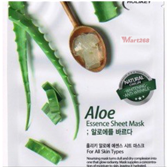 [NHẬP KHẨU HÀN QUỐC]Mặt Nạ Dưỡng Da Holikey Hàn Quốc Essence Sheet Mask 25ml, Nhân Sâm, Nha Đam, Trà Xanh, Lựu, Collagen