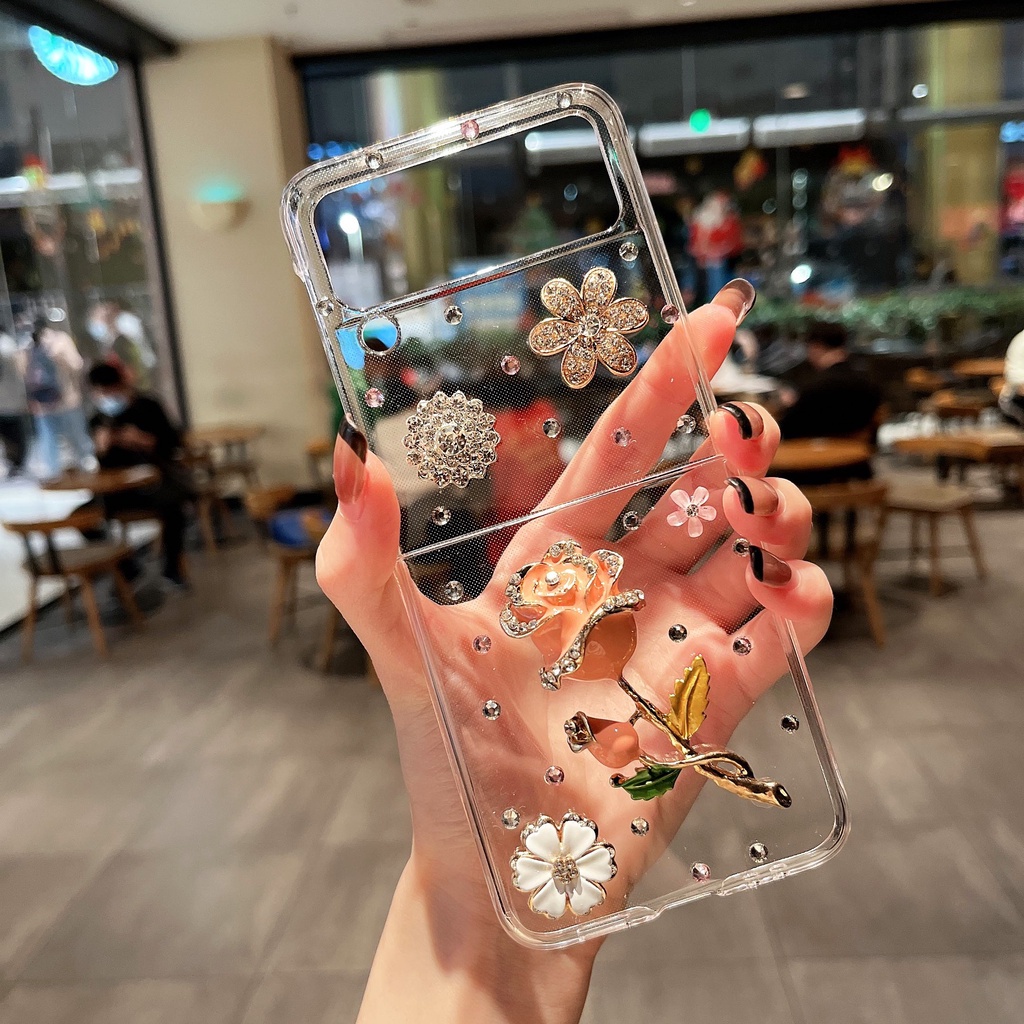 Ốp Điện Thoại Cứng Đính Đá 3D Cho Samsung Galaxy Z Flip 3 5G Z Flip 4 Z Flip3 ZFlip3 ZFlip 3 Z Flip4 ZFlip 4