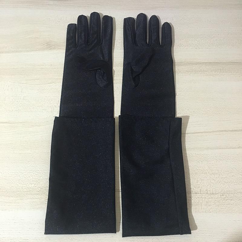 Găng Tay Satin Dài 54cm Hai Màu Trắng Đen Đỏ Phụ Kiện Cho Nữ