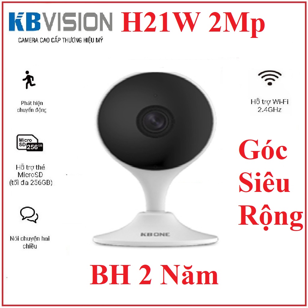 Camera Wifi KBone KN-H21W (kbone H21W) Gắn Tường Mini Thông Minh Báo Động Full HD 1080p Thương Hiệu Mỹ- Hàng Chính Hãng