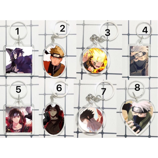 móc khóa anime naruto mica trong in 2 mặt ảnh khác nhau